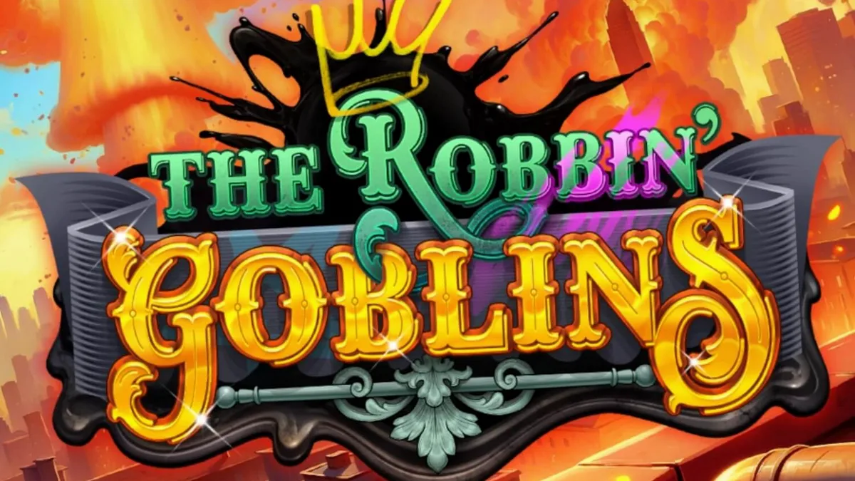 Interface do jogo Robbin’ Goblins em um smartphone mostrando a grade 5x5 e os multiplicadores do Power Bar.